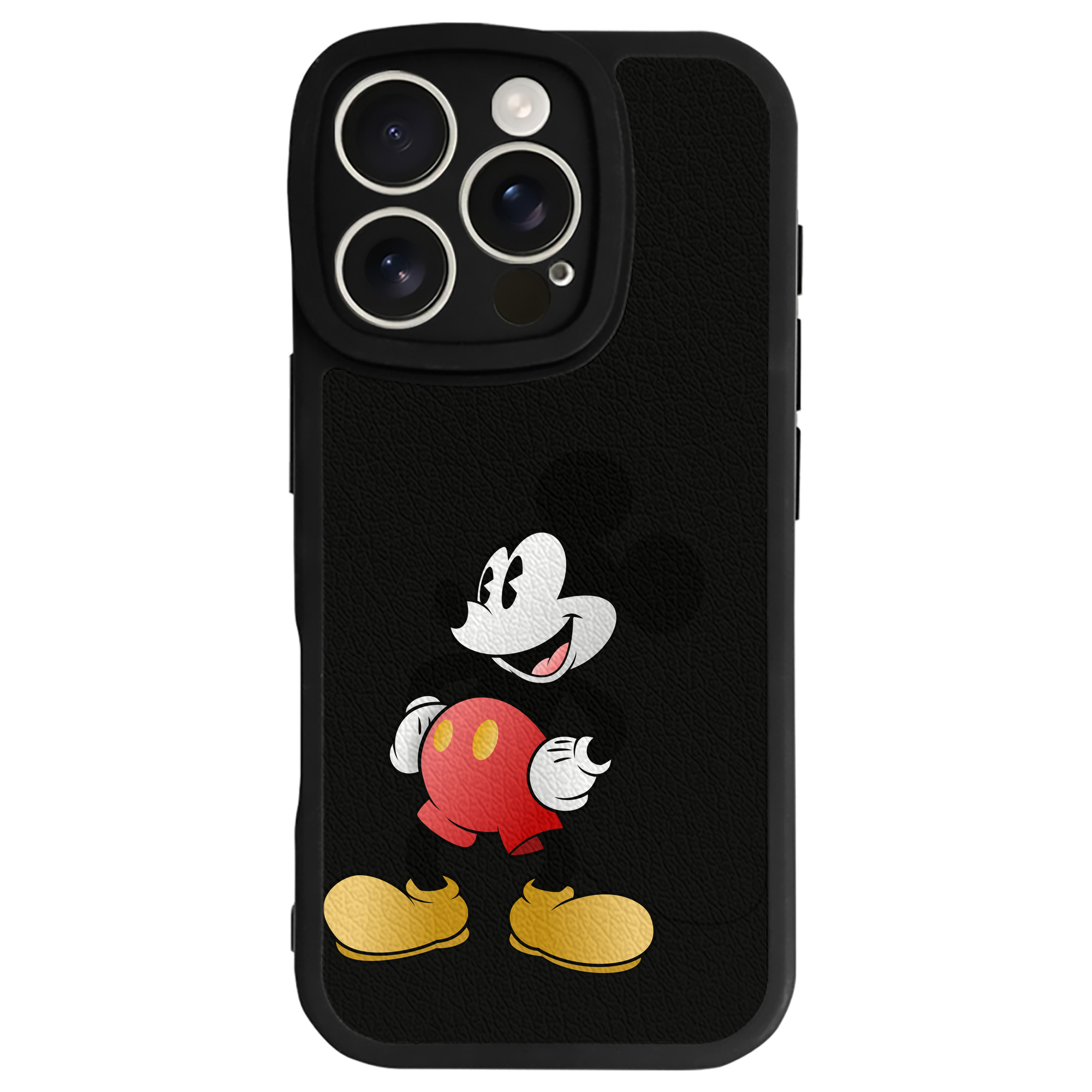 （画像用） ミッキーマウス Mickey Mouse 【iPhone 16シリーズ対応】シリコンスマホケース（レザー調） 材質：シリコン